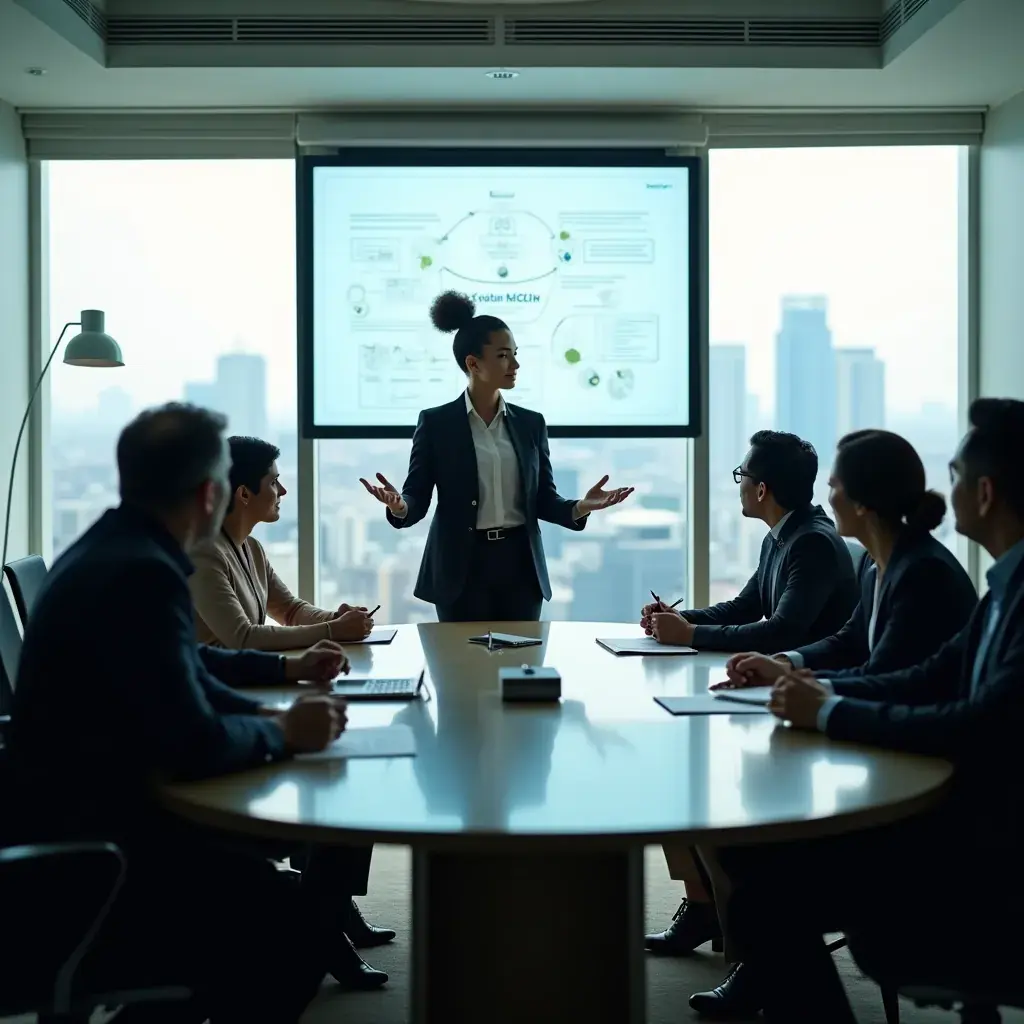 A close-up of a digital tablet displaying a user-friendly interface for workflow management.